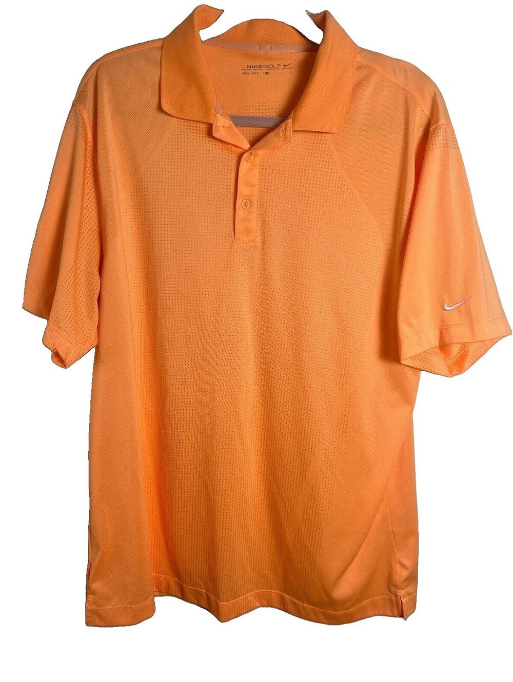 Nike Golf Dri Fit Polo Shirt Mens XL Orange Performance Short Sleeve Swoosh
